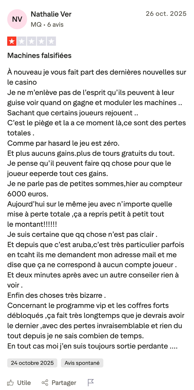 T&eacute;moignages de joueurs sur Trustpilot parlant de retraits en attente et de communications &eacute;tranges apr&egrave;s la fermeture de Tortuga Casino, avec demandes de RIB et contacts hors du site officiel.