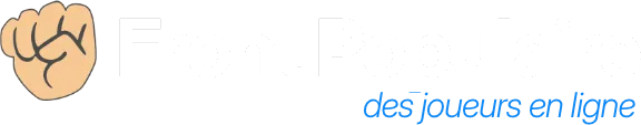 logo de Front Populaire en blanc et bleu