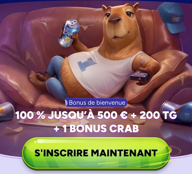 bonus de bienvenue du casino Spinbara avec 100 % jusqu’à 500 € et 200 tours gratuits